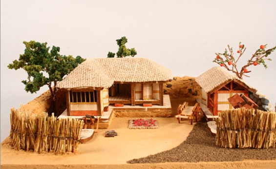 과학1번지 구정과학사,초가집 네칸 만들기 세트 나무조립키트